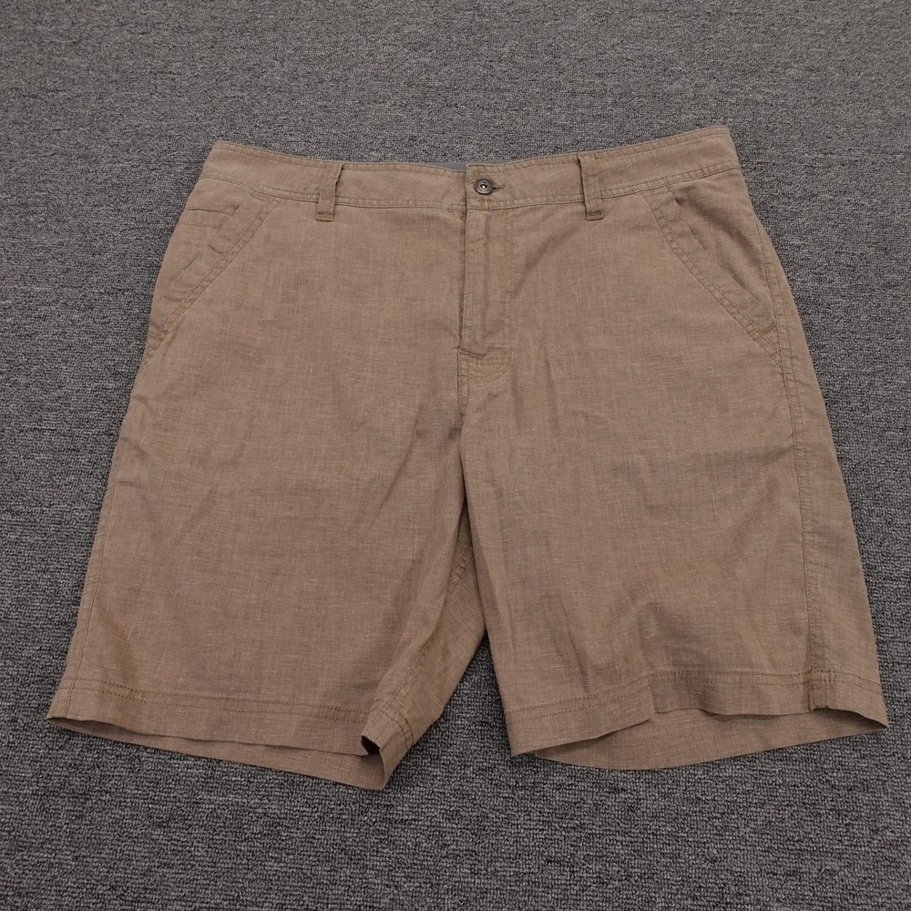 PrAna Shorts Mens 36 Brown Hemp Cargo 8 Inseam Stretch Canvas Casual Summer